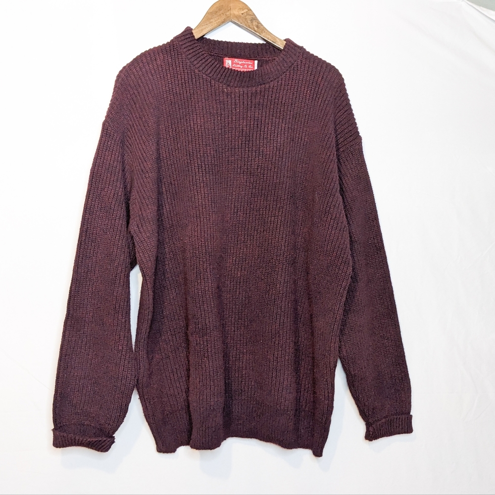 Vintage Binghamton Knitting Co maroon knit sweater